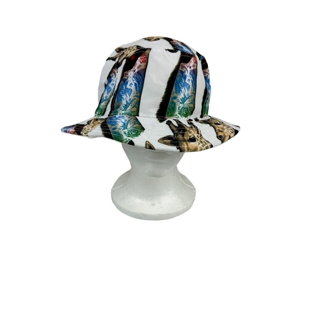 ROOK GIRAFFE CROWN WHITE BUCKET HAT  ONE SIZE FITS MOST UNISEX